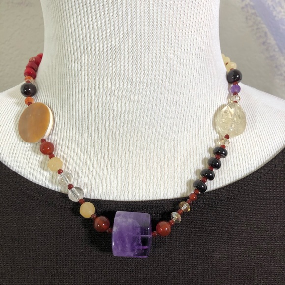 ❌ SOLD ❌ AD LOPEZ Mixed Stone Necklace - Picture 2 of 6